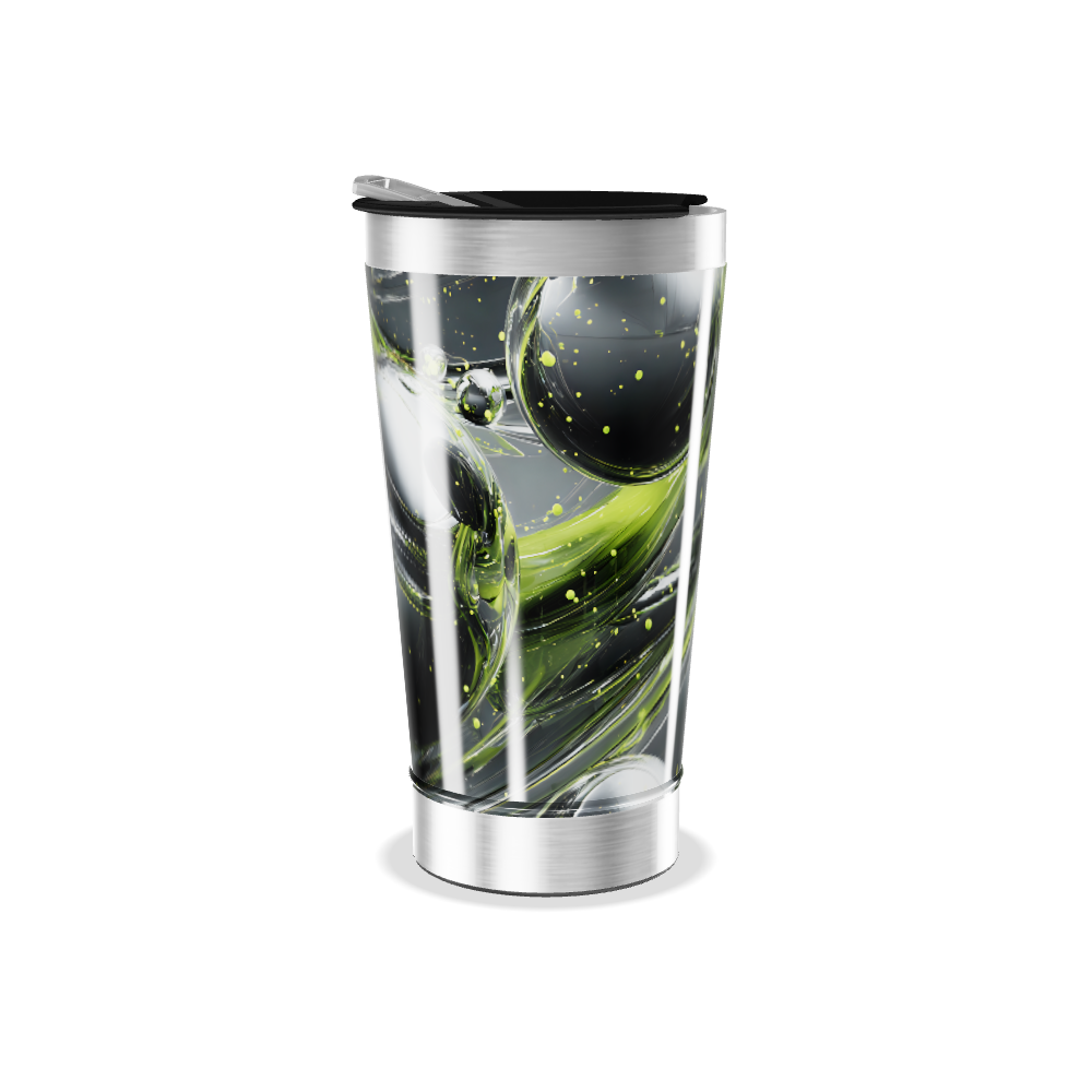 Copo Térmico - Verde e Preto Aço Inox