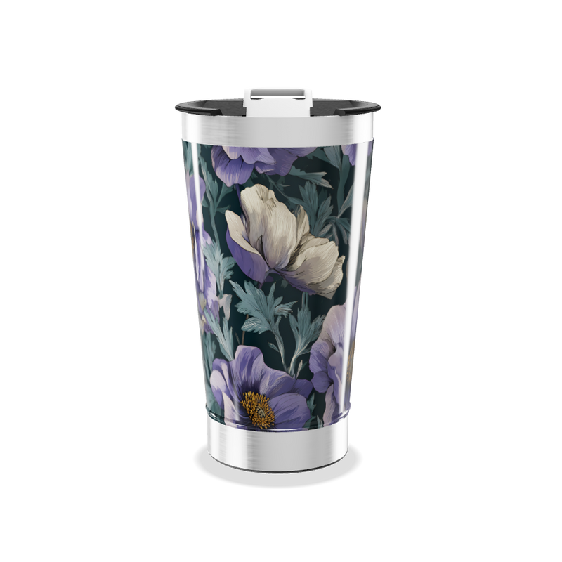 Copo Térmico - Floral Roxo Inox