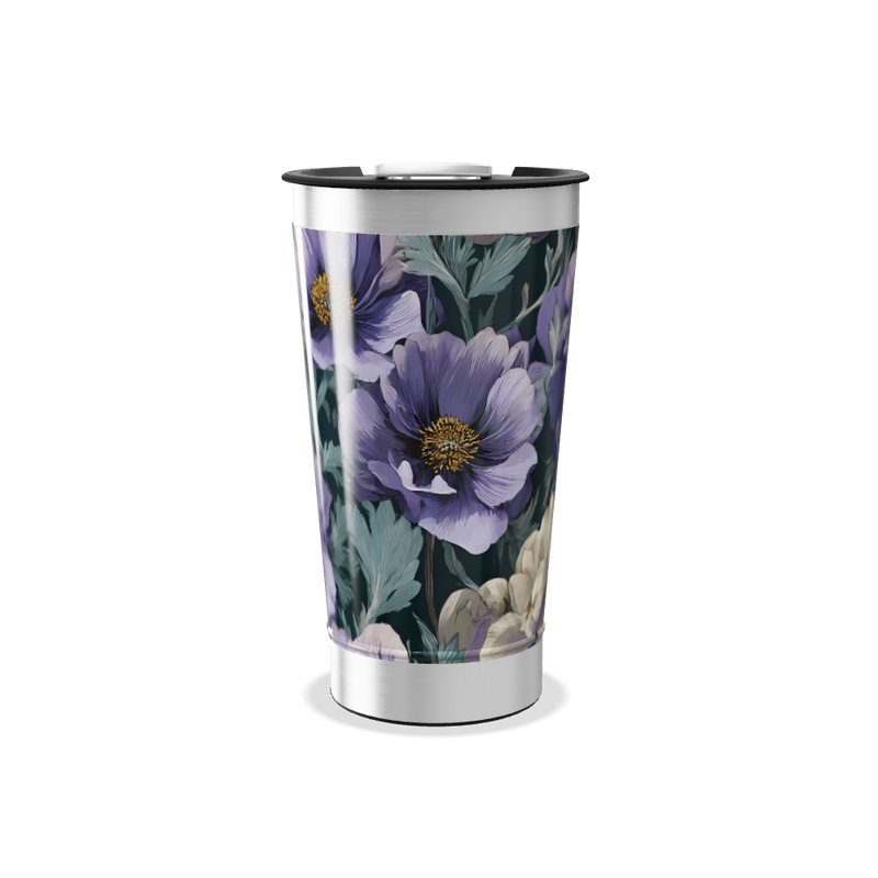 Copo Térmico - Floral Roxo Inox