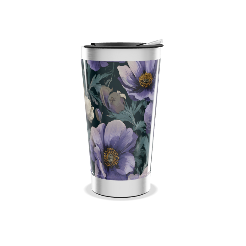 Copo Térmico - Floral Roxo Inox