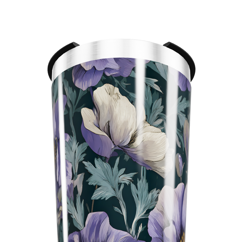 Copo Térmico - Floral Roxo Inox