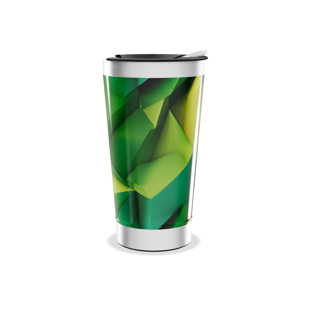 Copo Térmico - Verde Geométrico Aço Inox