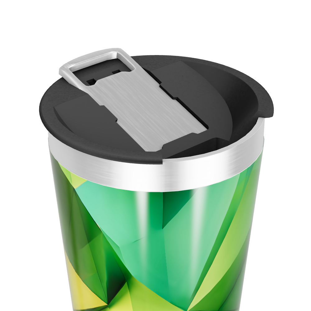 Copo Térmico - Verde Geométrico Aço Inox