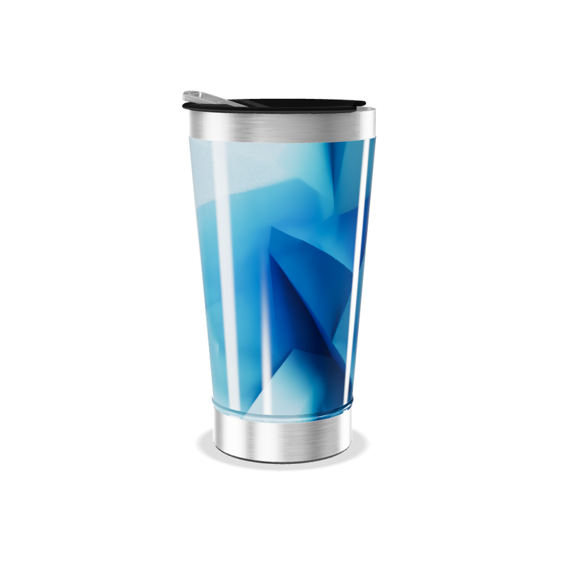 Copo Térmico - Azul Geométrico Aço Inox
