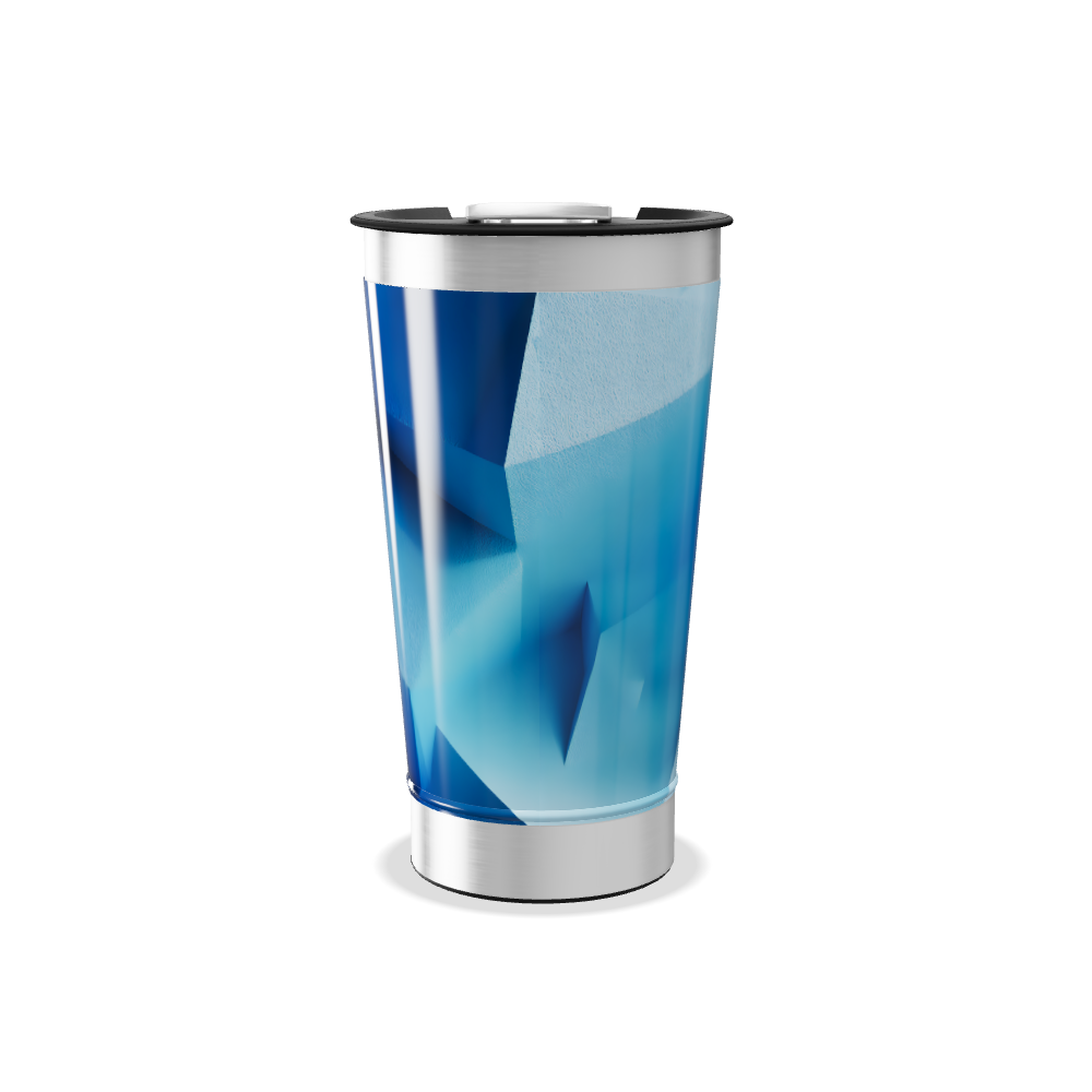 Copo Térmico - Azul Geométrico Aço Inox
