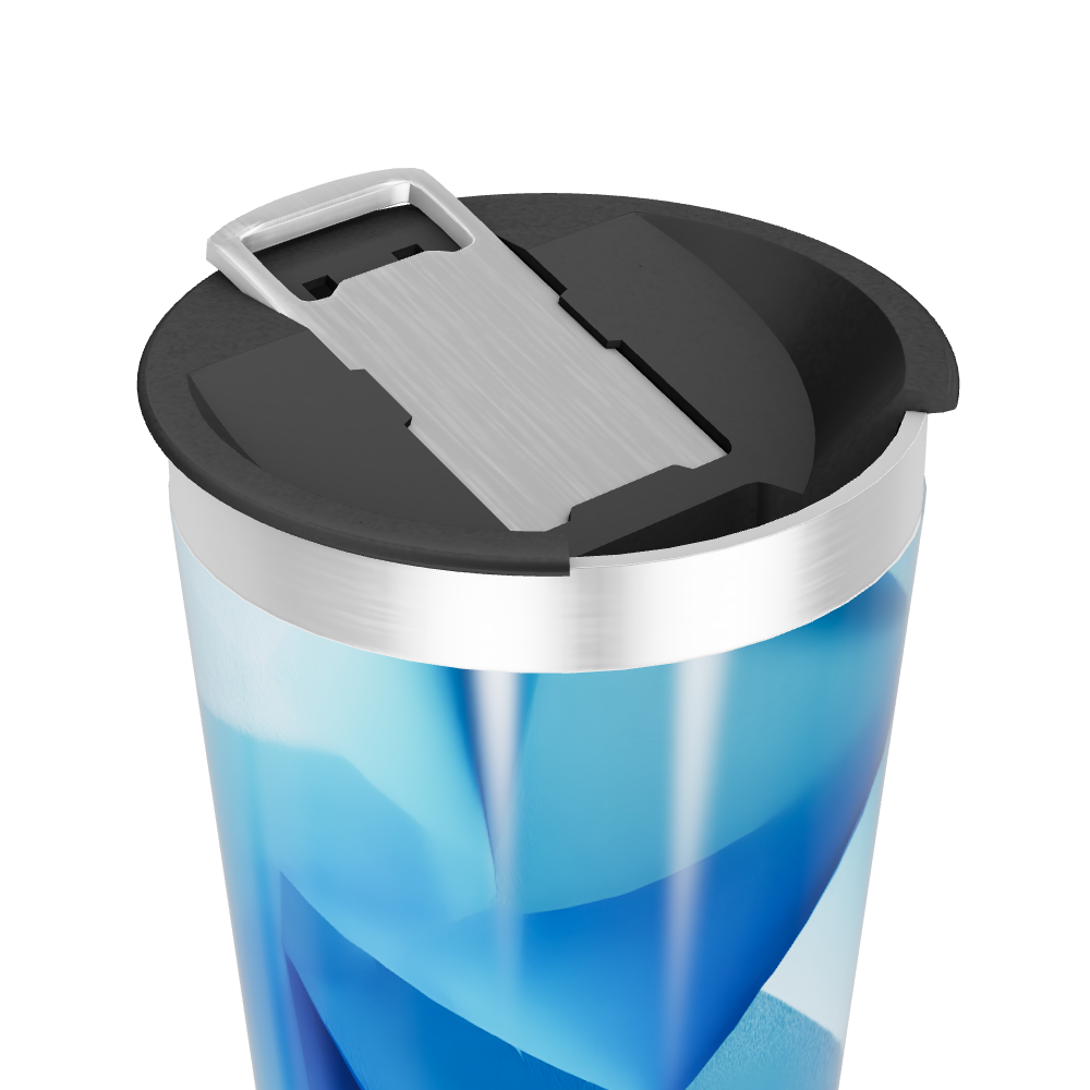 Copo Térmico - Azul Geométrico Aço Inox