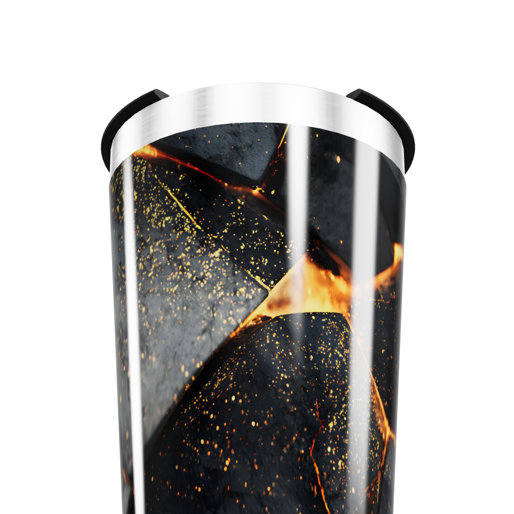 Copo Térmico - Com estampa abstrata preta