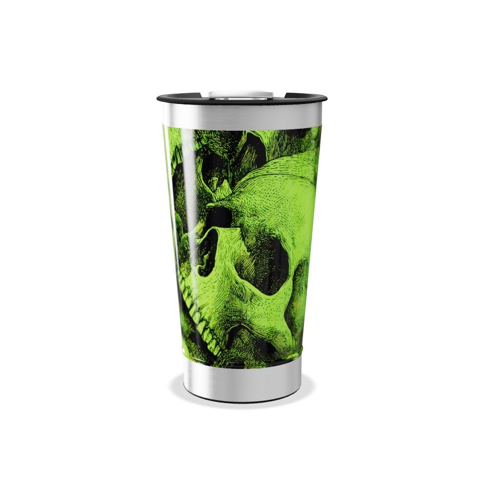 Copo Térmico - Verde com Caveiras