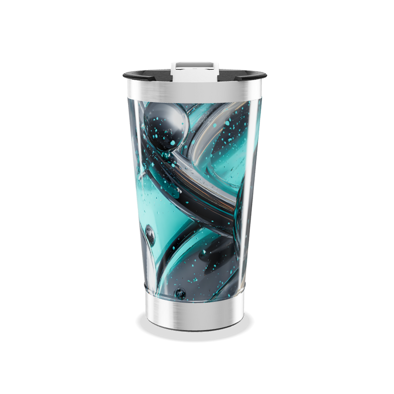 Copo Térmico - Estampa Azul Abstrata