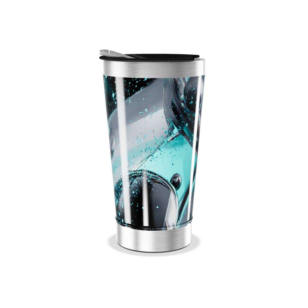 Copo Térmico - Estampa Azul Abstrata