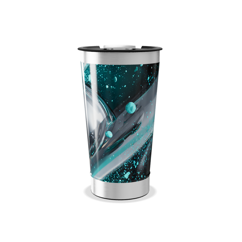 Copo Térmico - Estampa Azul Abstrata