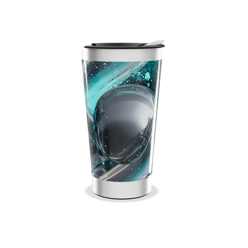 Copo Térmico - Estampa Azul Abstrata