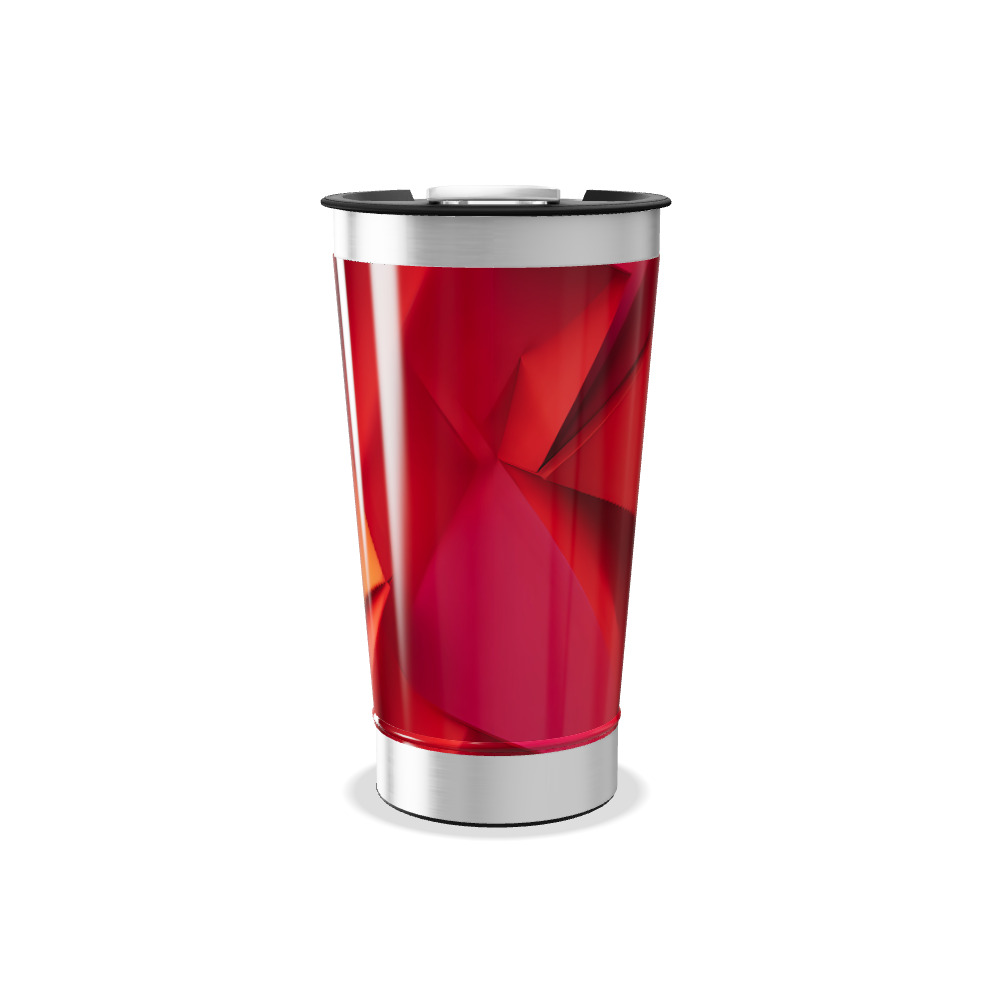Copo Térmico - Vermelho Geométrico Aço