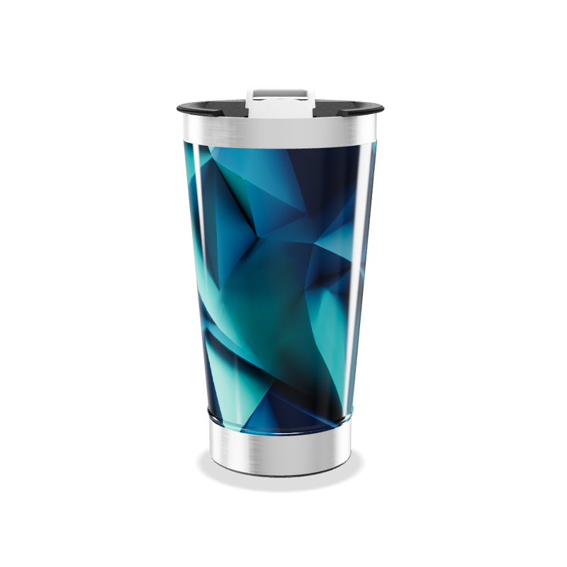 Copo Térmico - Azul Geométrico Aço Inox