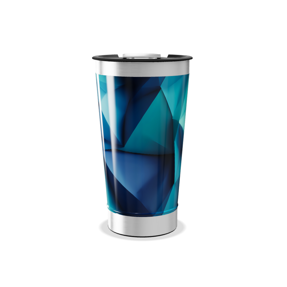 Copo Térmico - Azul Geométrico Aço Inox