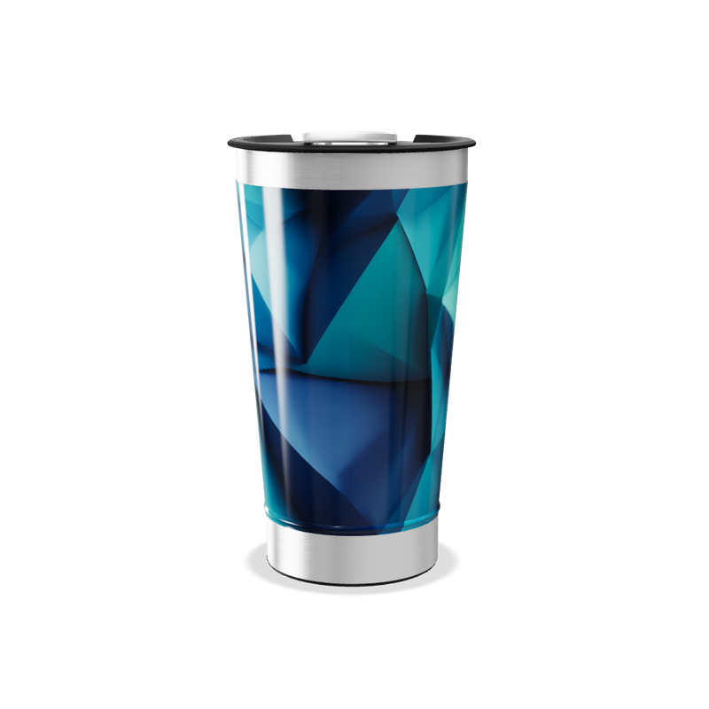 Copo Térmico - Azul Geométrico Aço Inox