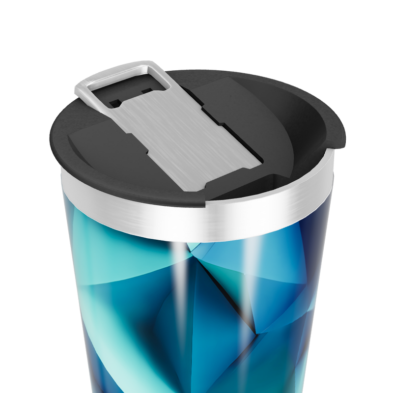 Copo Térmico - Azul Geométrico Aço Inox