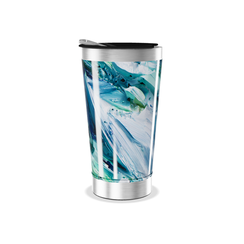 Copo Térmico - Estampa Abstrata Azul