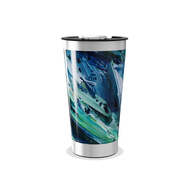 Copo Térmico - Estampa Abstrata Azul