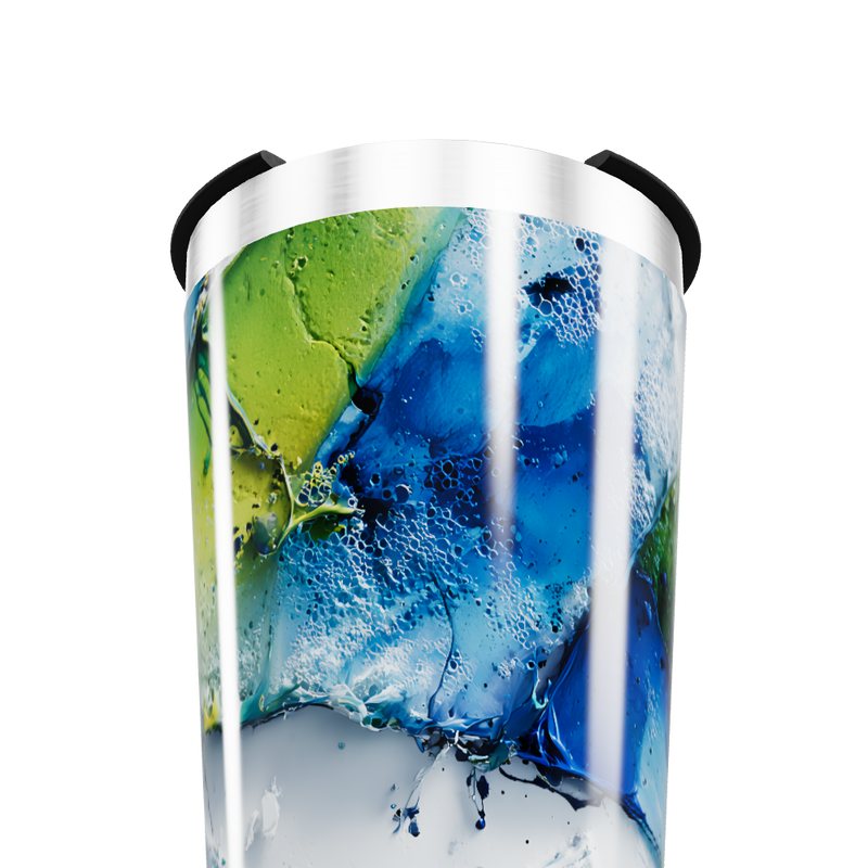 Copo Térmico - Azul e Verde Abstrato