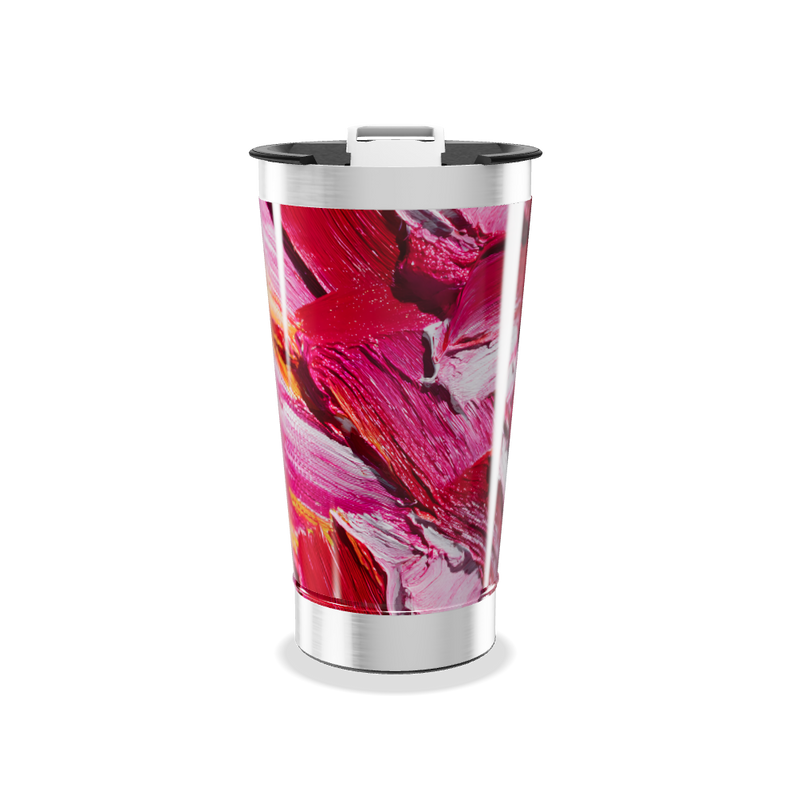 Copo Térmico - Abstrato Vermelho Inox