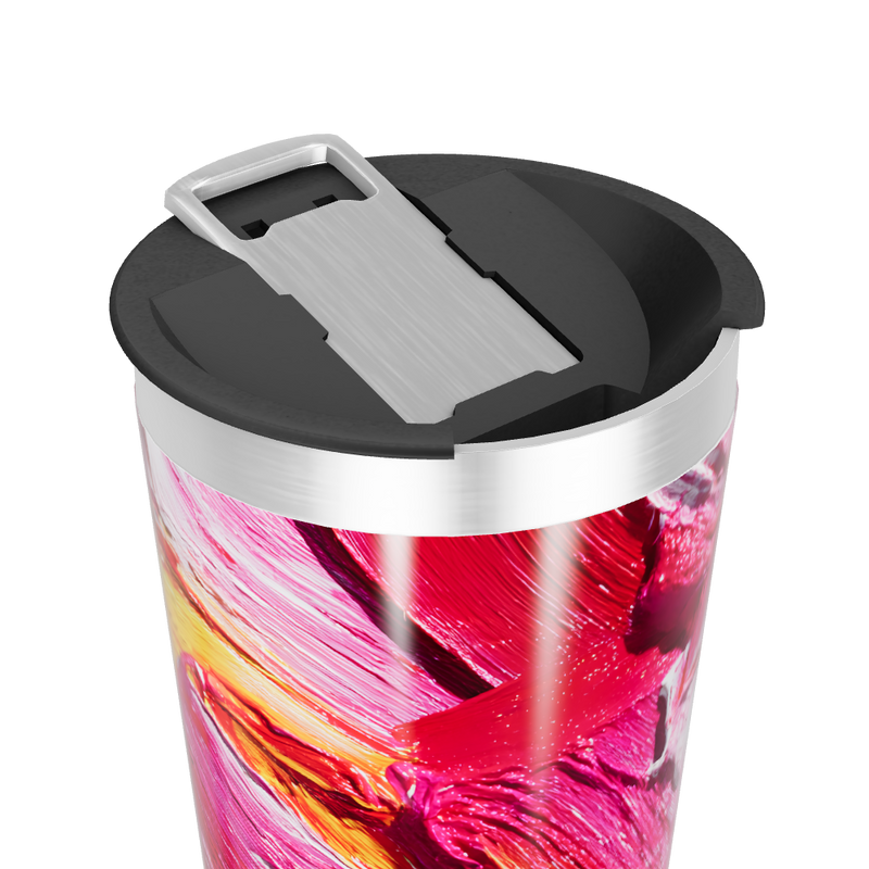 Copo Térmico - Abstrato Vermelho Inox