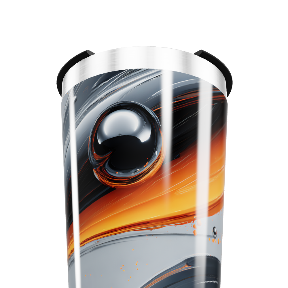 Copo Térmico - Design Preto e Laranja