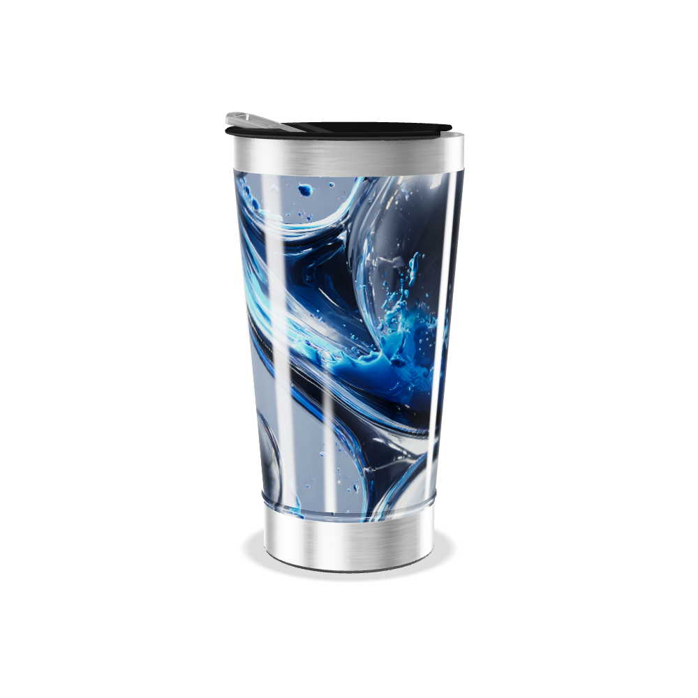 Copo Térmico - Transparente com Água Azul