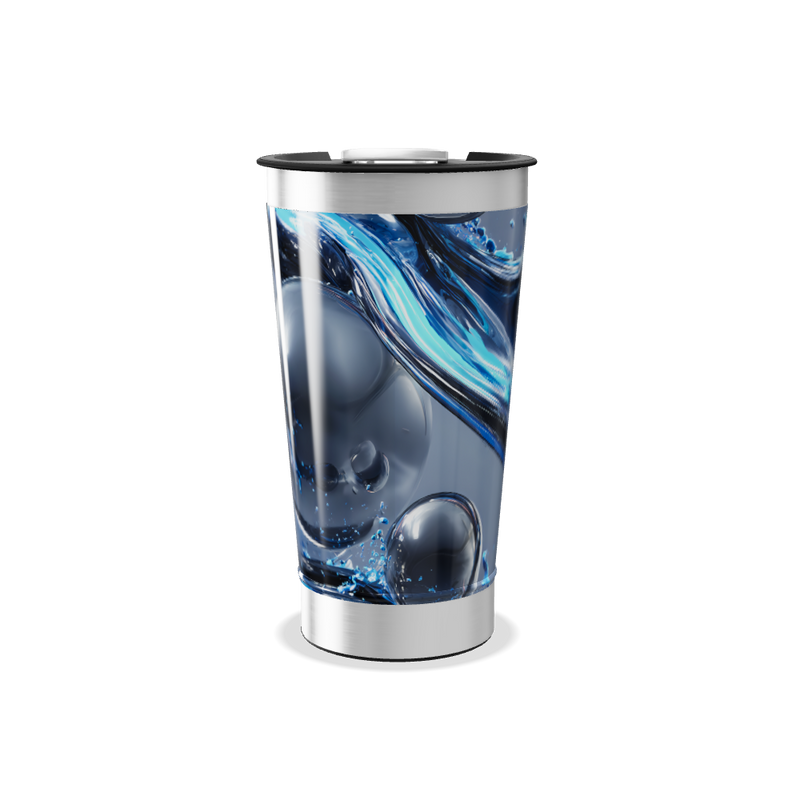 Copo Térmico - Transparente com Água Azul