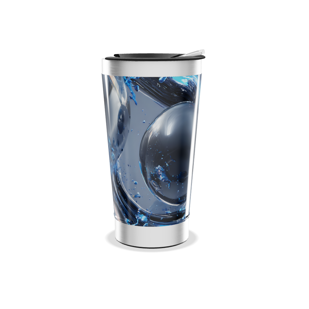 Copo Térmico - Transparente com Água Azul