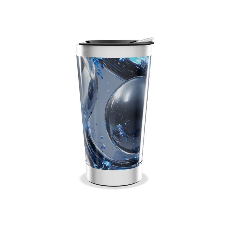 Copo Térmico - Transparente com Água Azul