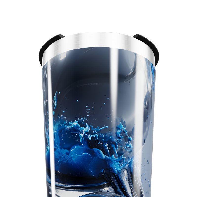 Copo Térmico - Transparente com Água Azul