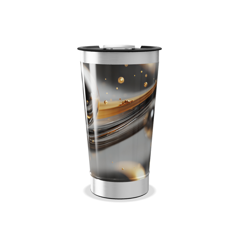 Copo Térmico - Design abstrato aço inox