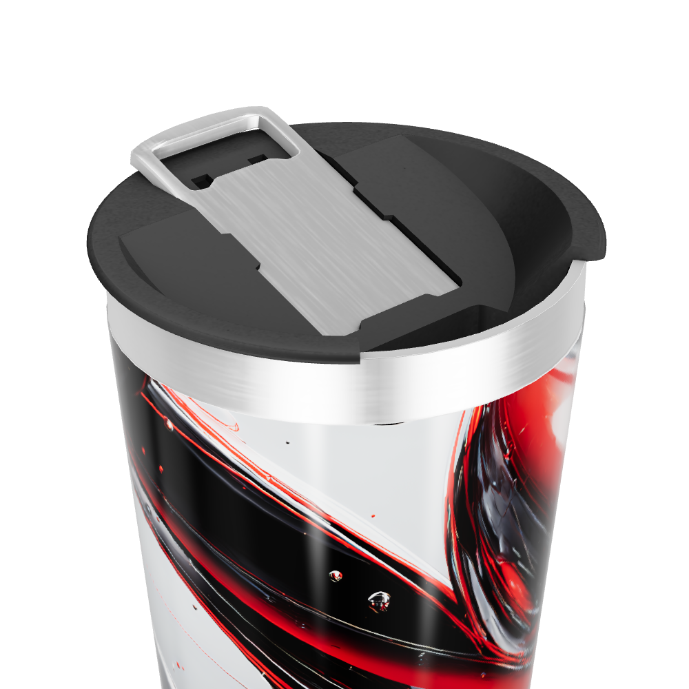 Copo Térmico - Abstrato Vermelho e Preto