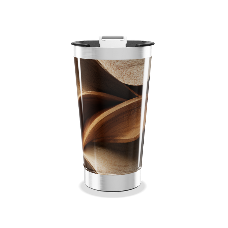Copo Térmico - Estampa Madeira Aço Inox