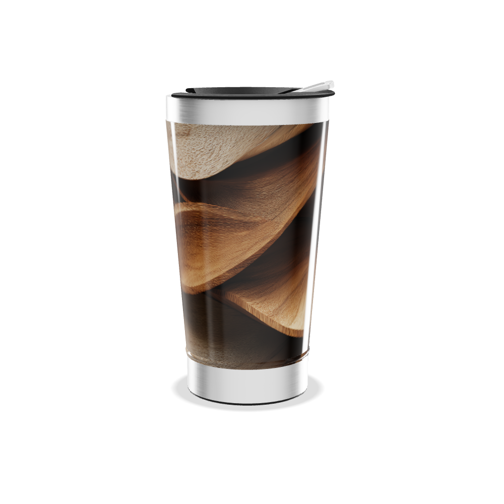 Copo Térmico - Estampa Madeira Aço Inox