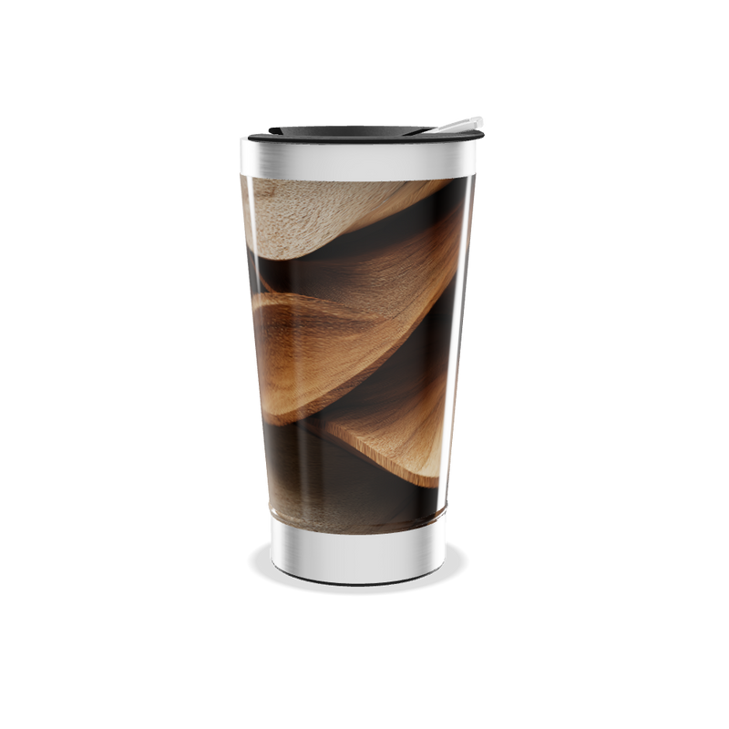 Copo Térmico - Estampa Madeira Aço Inox
