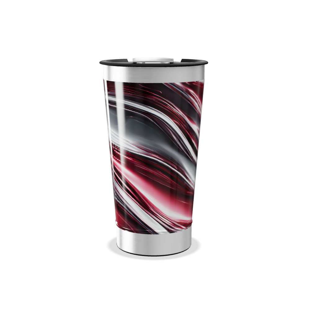 Copo Térmico - Design Ondas Vermelhas