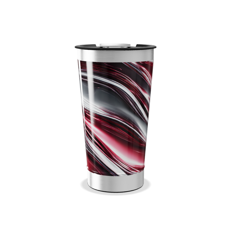 Copo Térmico - Design Ondas Vermelhas