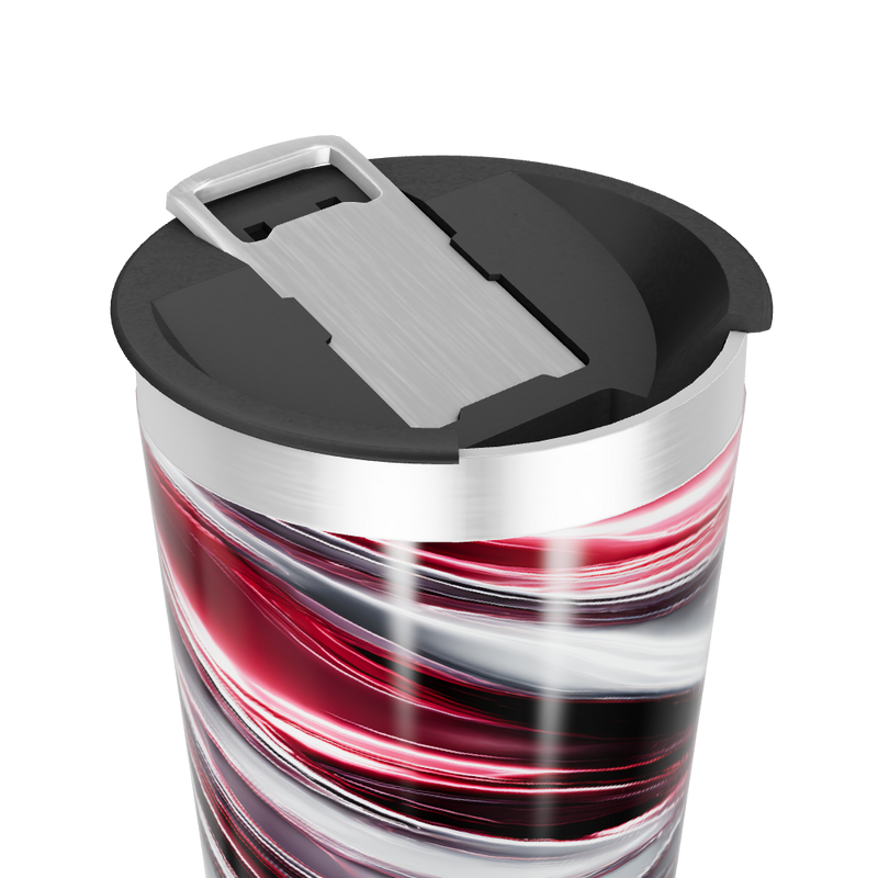 Copo Térmico - Design Ondas Vermelhas