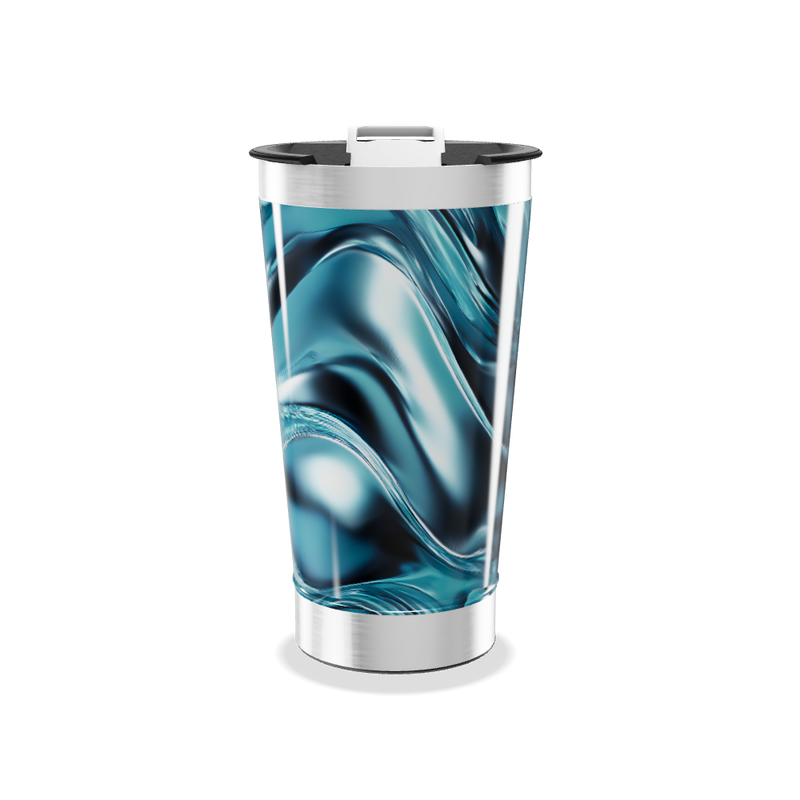 Copo Térmico - Estampa Ondulada Azul