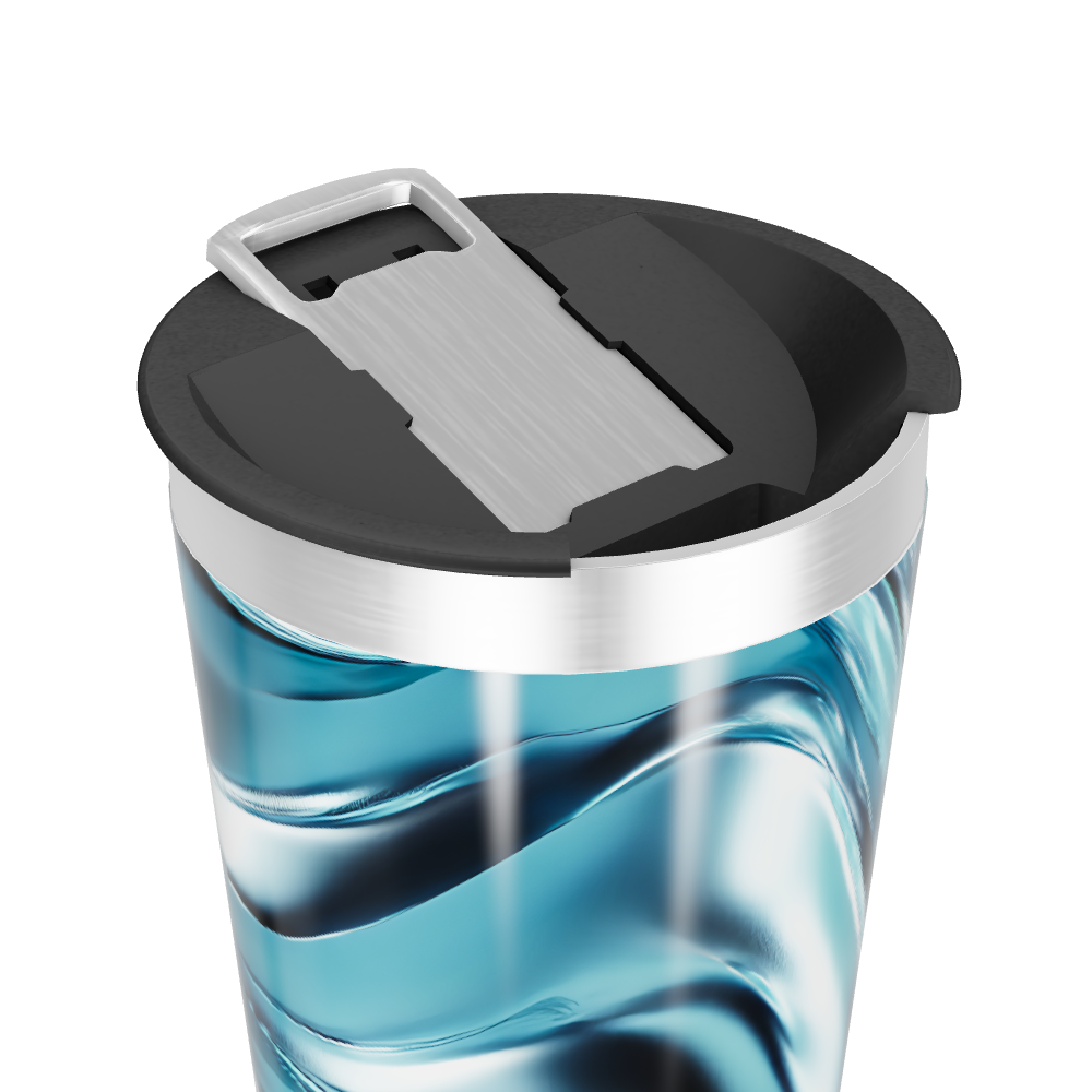 Copo Térmico - Estampa Ondulada Azul