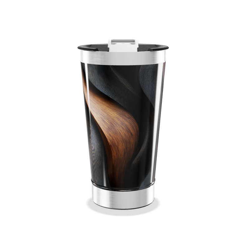 Copo Térmico - Estampa Abstrata Madeira