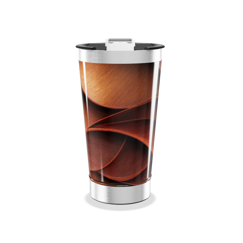 Copo Térmico - Estampa Madeira Aço Inox