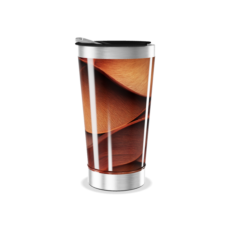 Copo Térmico - Estampa Madeira Aço Inox