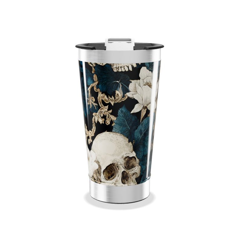 Copo Térmico - Estampa Caveira Floral