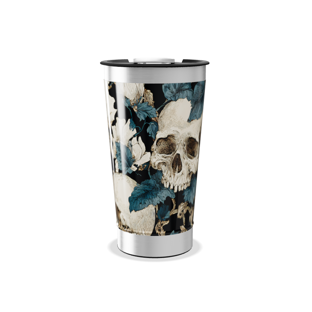 Copo Térmico - Estampa Caveira Floral