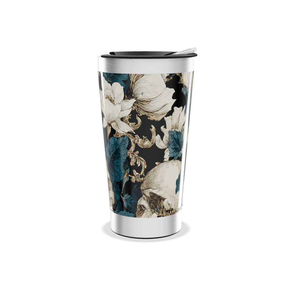 Copo Térmico - Estampa Caveira Floral