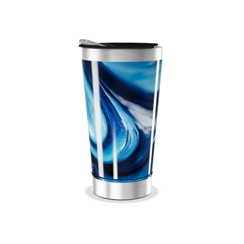 Copo Térmico - Azul Marmorizado aço inox