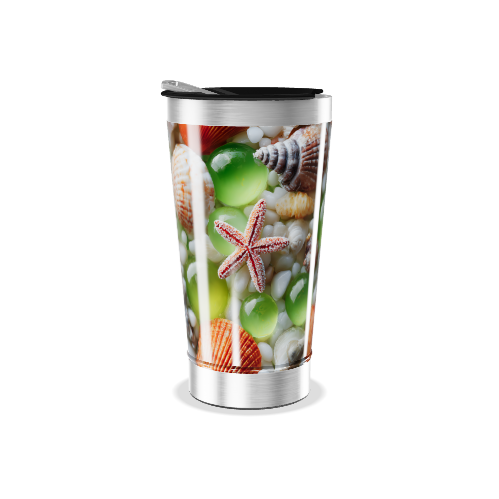 Copo Térmico - Conchas e Pedras Coloridas